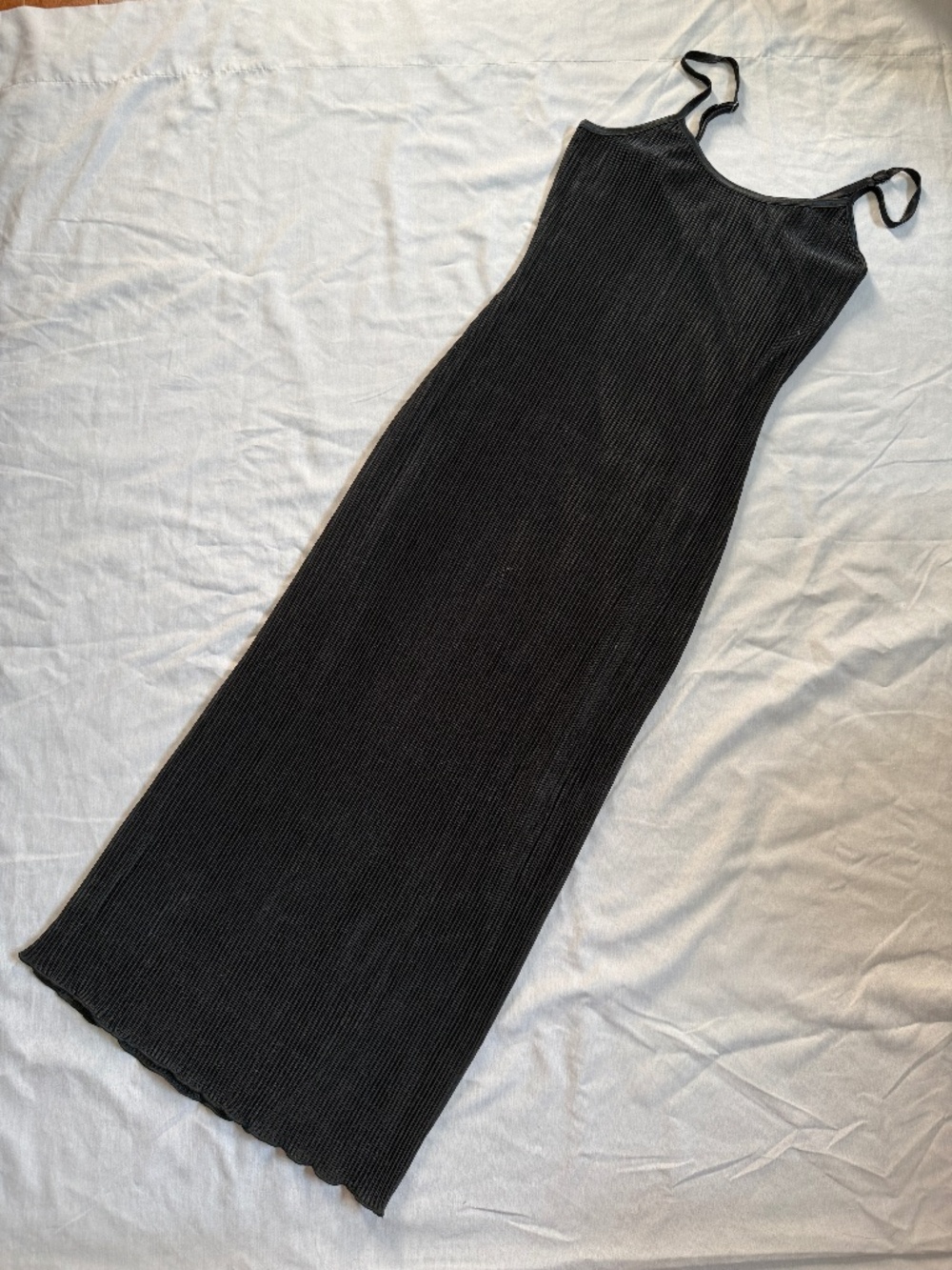 DESIGN LAB Lord & Taylor Ribbed Slip Maxi Dress, Black, Size X-Small